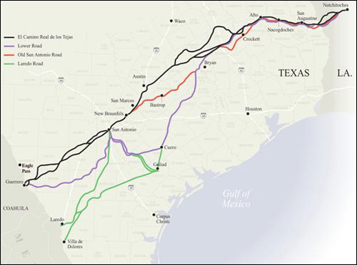 El Camino Real de los Tejas National Historic Trail, New Mexico Map