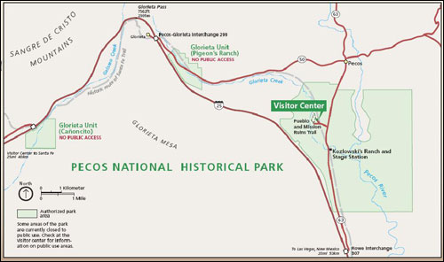 Pecos National Historical Park, New Mexico Map